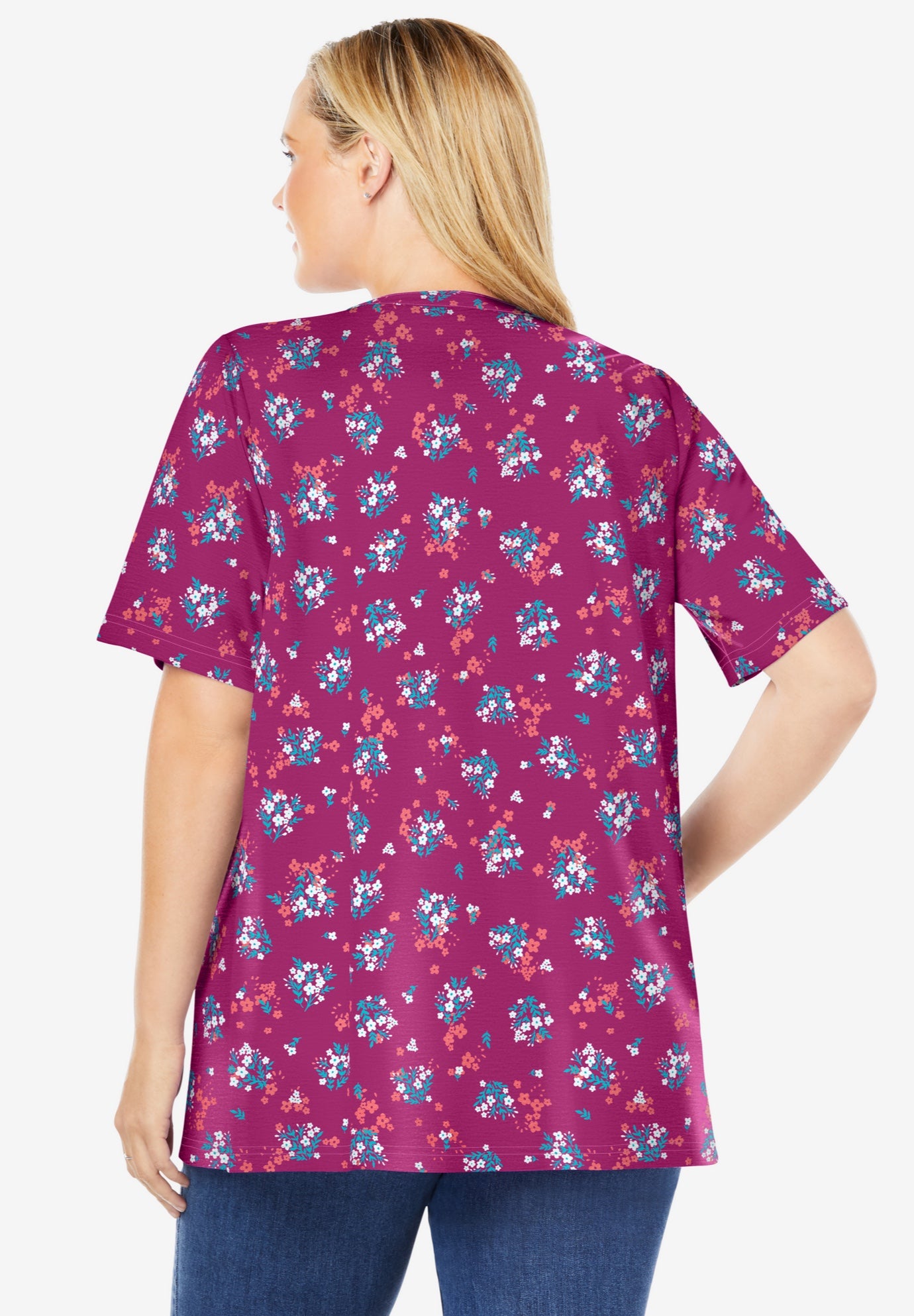 7-Day Layer-Look Elbow-Sleeve Tee image number 1