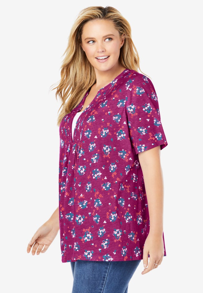 7-Day Layer-Look Elbow-Sleeve Tee image number 2