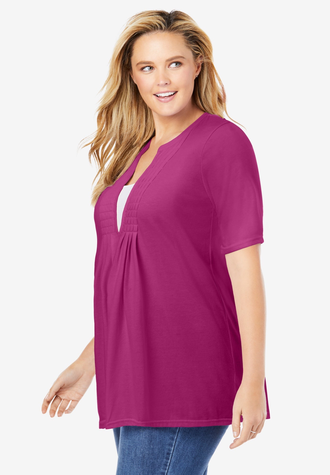 7-Day Layer-Look Elbow-Sleeve Tee image number 2