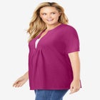 7-Day Layer-Look Elbow-Sleeve Tee image number null