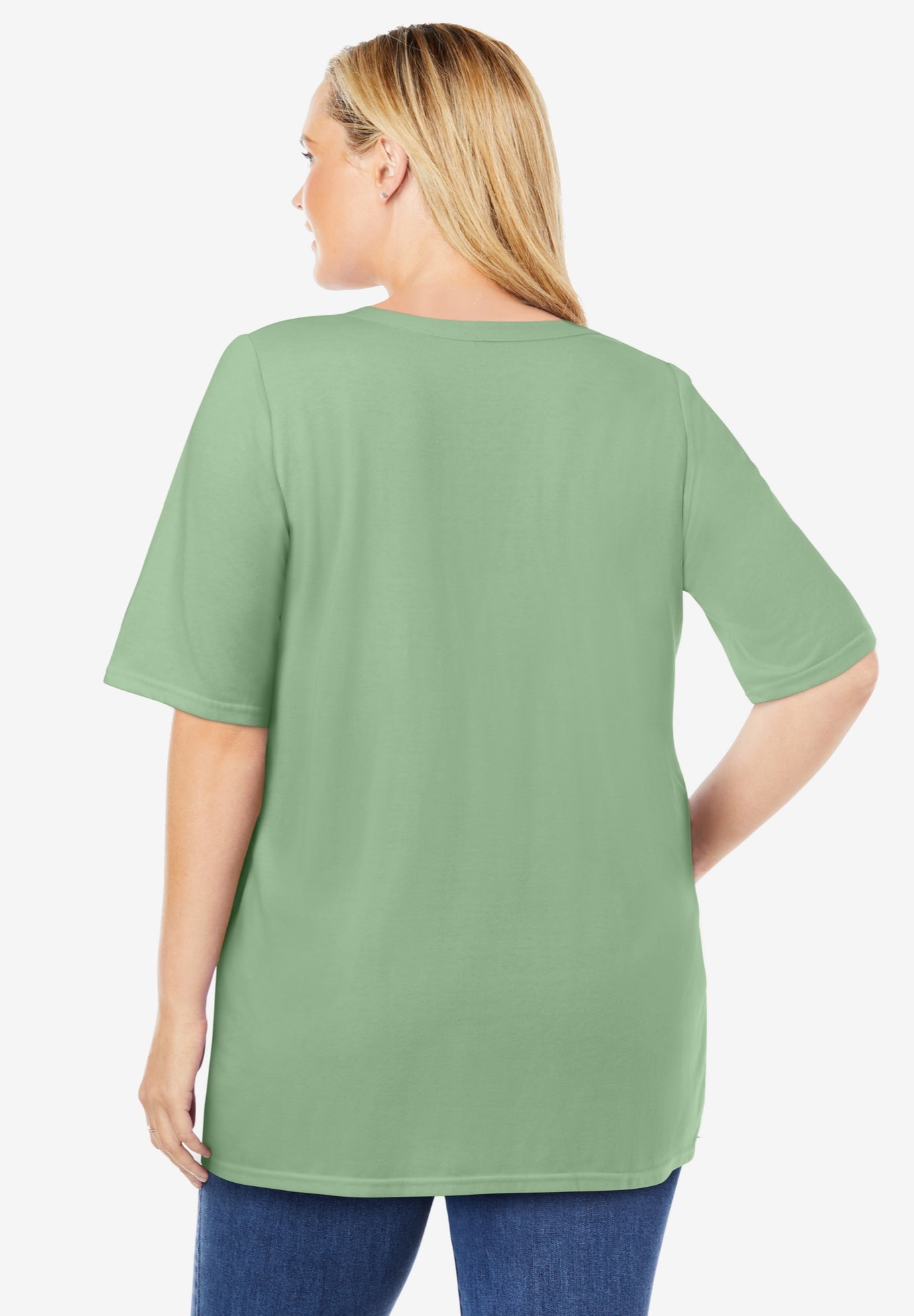 7-Day Layer-Look Elbow-Sleeve Tee image number 1