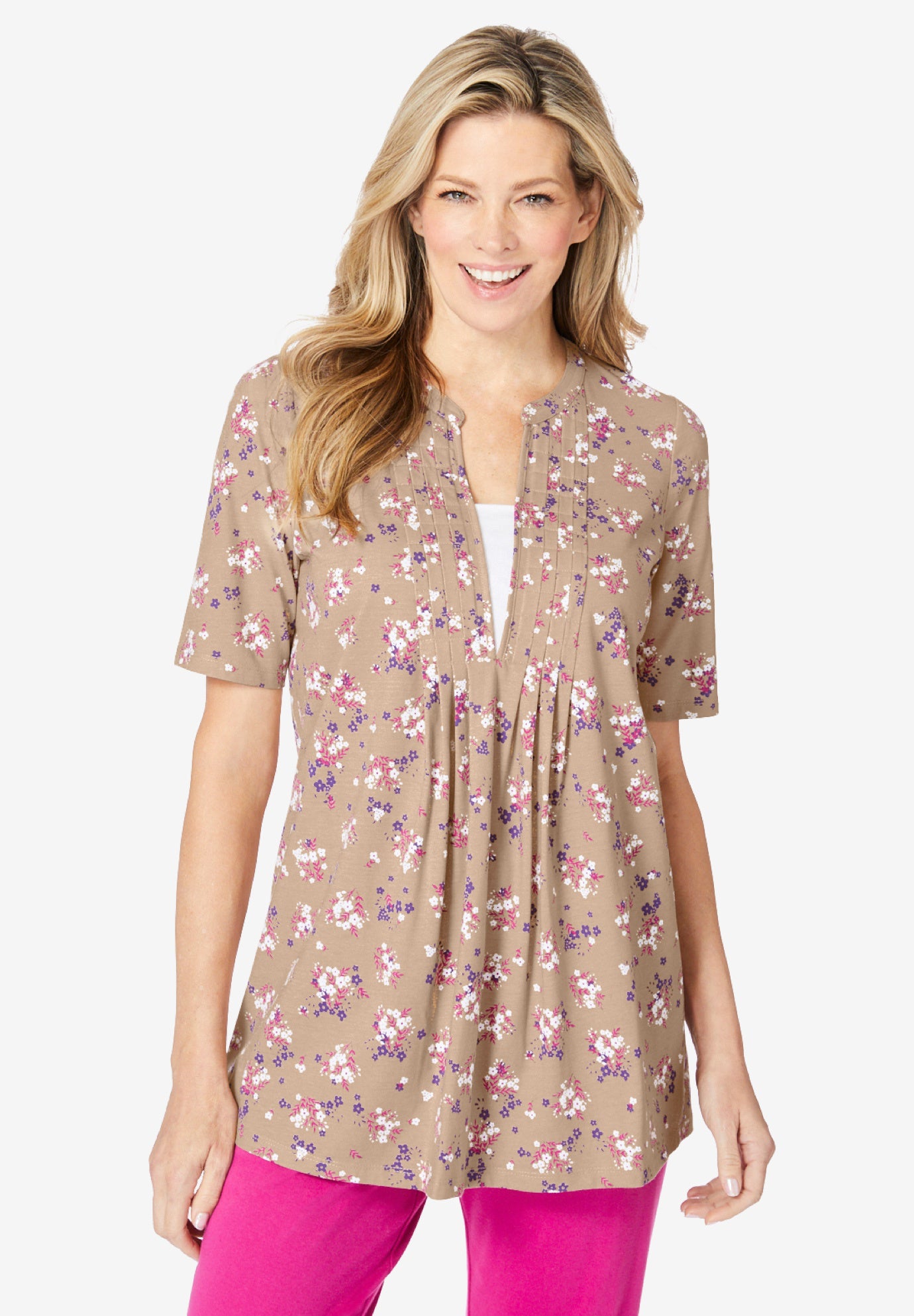 7-Day Layer-Look Elbow-Sleeve Tee image number 0