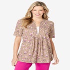 7-Day Layer-Look Elbow-Sleeve Tee image number null