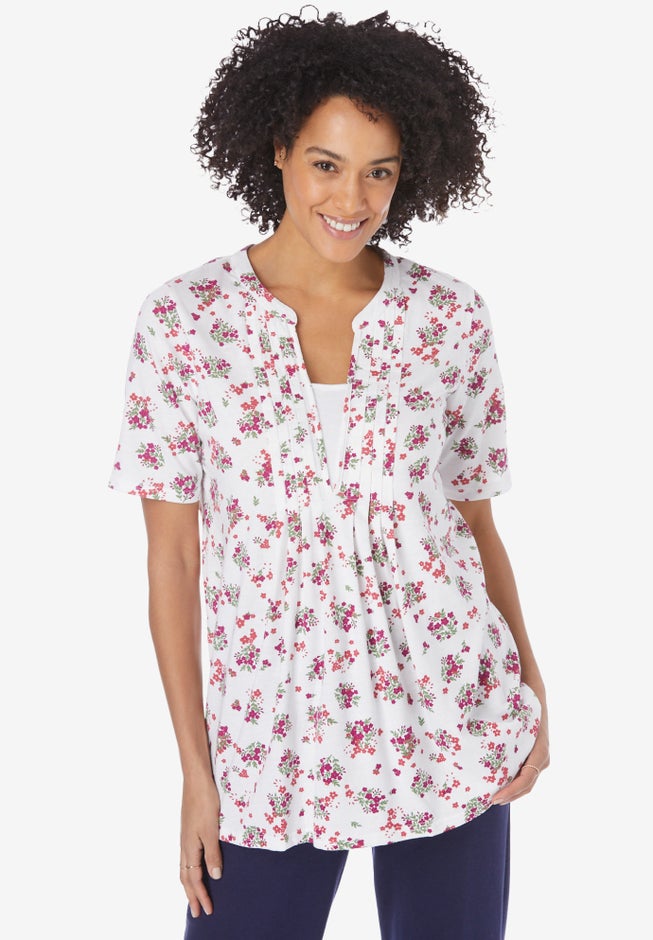 7-Day Layer-Look Elbow-Sleeve Tee image number 0