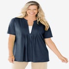 7-Day Layer-Look Elbow-Sleeve Tee image number null