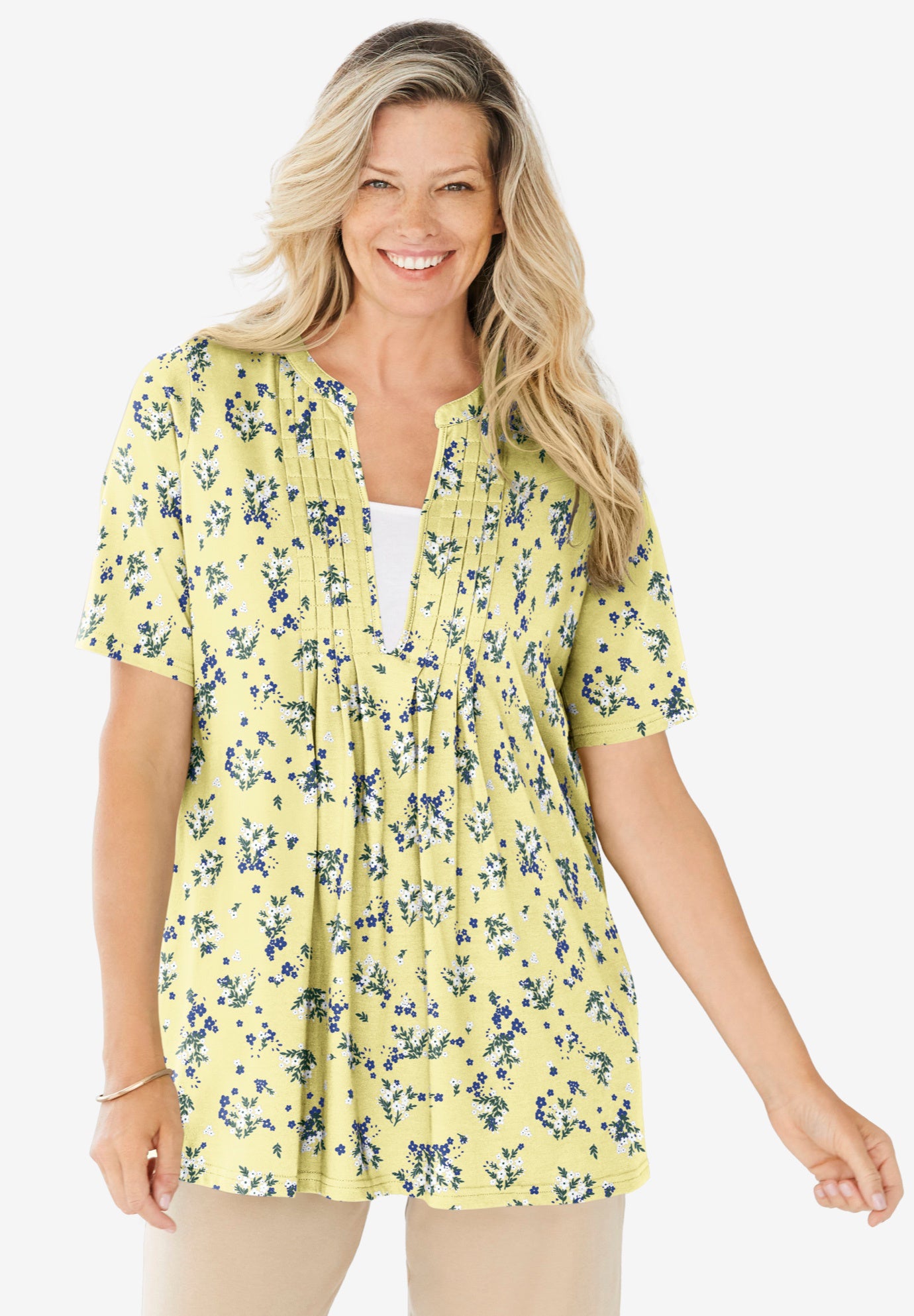 7-Day Layer-Look Elbow-Sleeve Tee image number 0