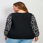 Mix Media Heart Sleeve Top image number 1