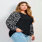 Mix Media Heart Sleeve Top image number 2