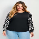 Mix Media Heart Sleeve Top image number 3