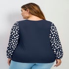 Mix Media Heart Sleeve Top image number 1