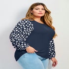 Mix Media Heart Sleeve Top image number 2