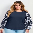 Mix Media Heart Sleeve Top image number 0