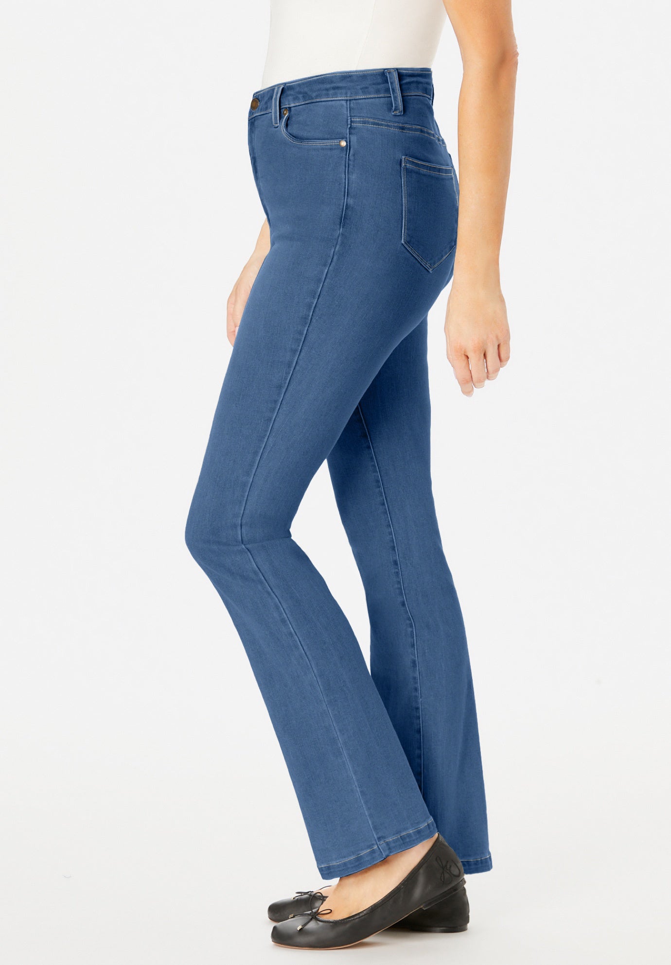 Bootcut Stretch Comfort Denim Five-Pocket Jeans image number 2