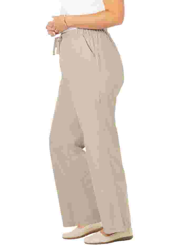 Wide-Leg Drawstring Denim Pants image number 2
