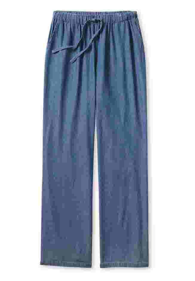 Drawstring Wide-Leg Denim Pant image number 1