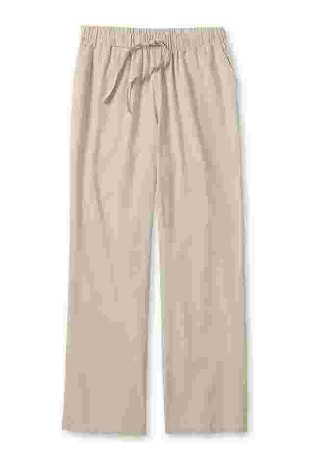 Wide-Leg Drawstring Denim Pants image number 3