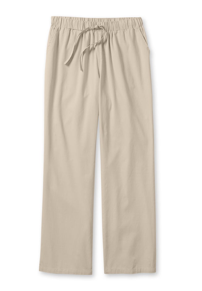 Wide-Leg Drawstring Denim Pants image number 3