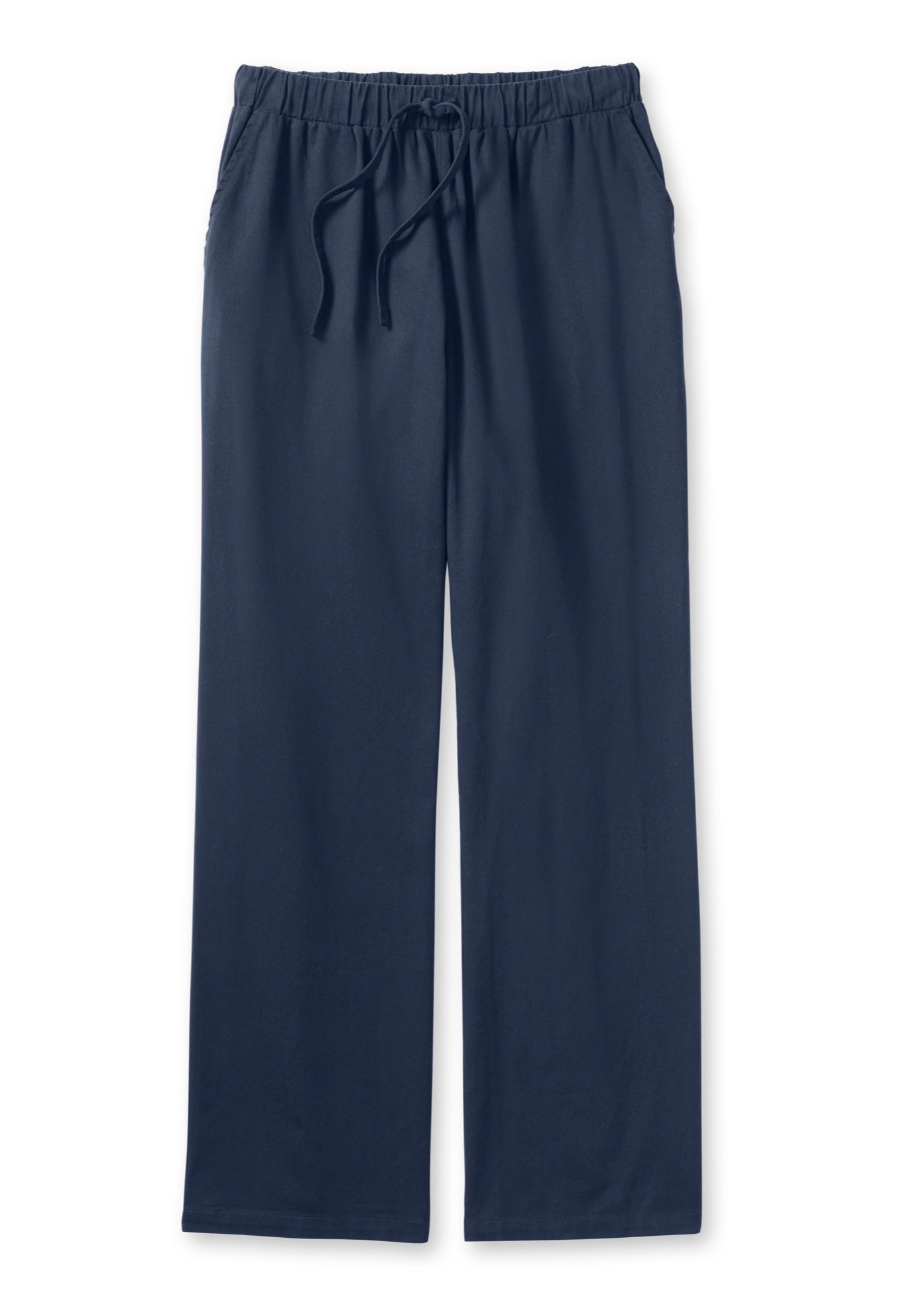 Wide-Leg Drawstring Denim Pants image number 1