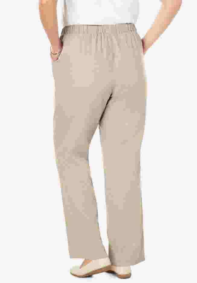 Wide-Leg Drawstring Denim Pants image number 1