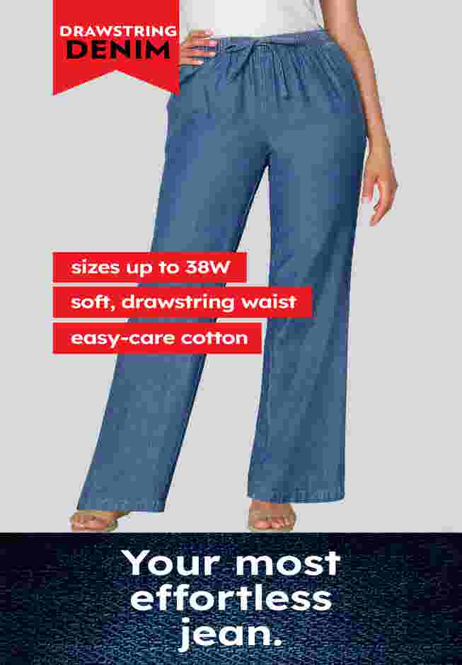 Drawstring Wide-Leg Denim Pant image number 3