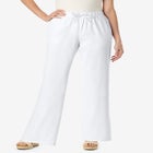 Wide-Leg Drawstring Denim Pants image number null