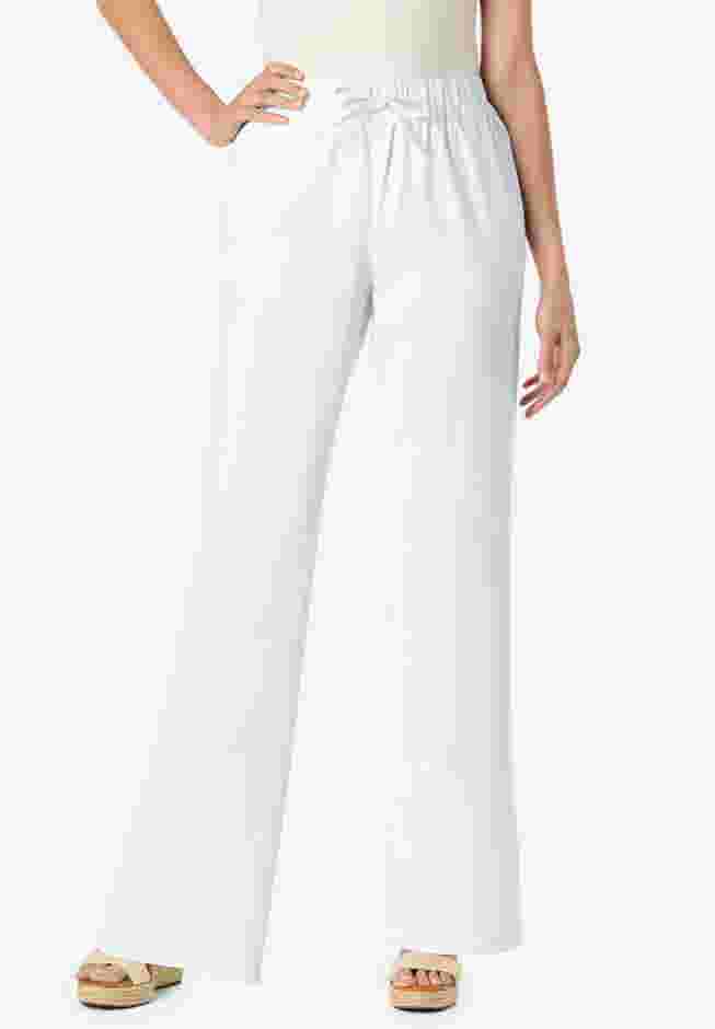 Drawstring Wide-Leg Denim Pant image number 1