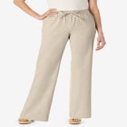 Wide-Leg Drawstring Denim Pants image number null