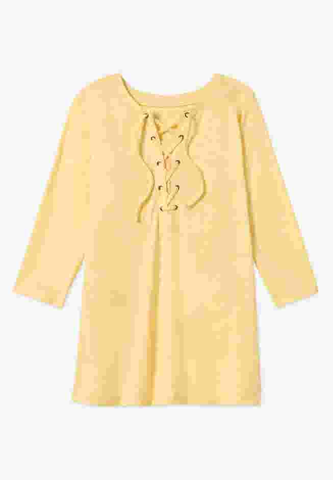 Lace-Up Three-Quarter Sleeve Tee image number 4