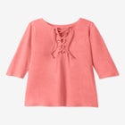 Lace-Up Three-Quarter Sleeve Tee image number null