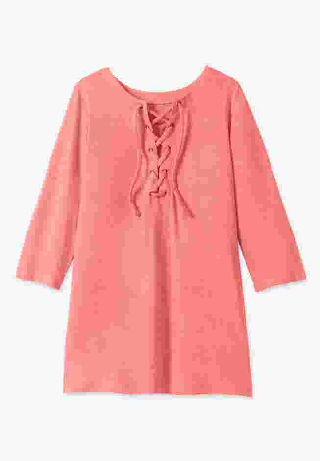 Lace-Up Three-Quarter Sleeve Tee image number 5