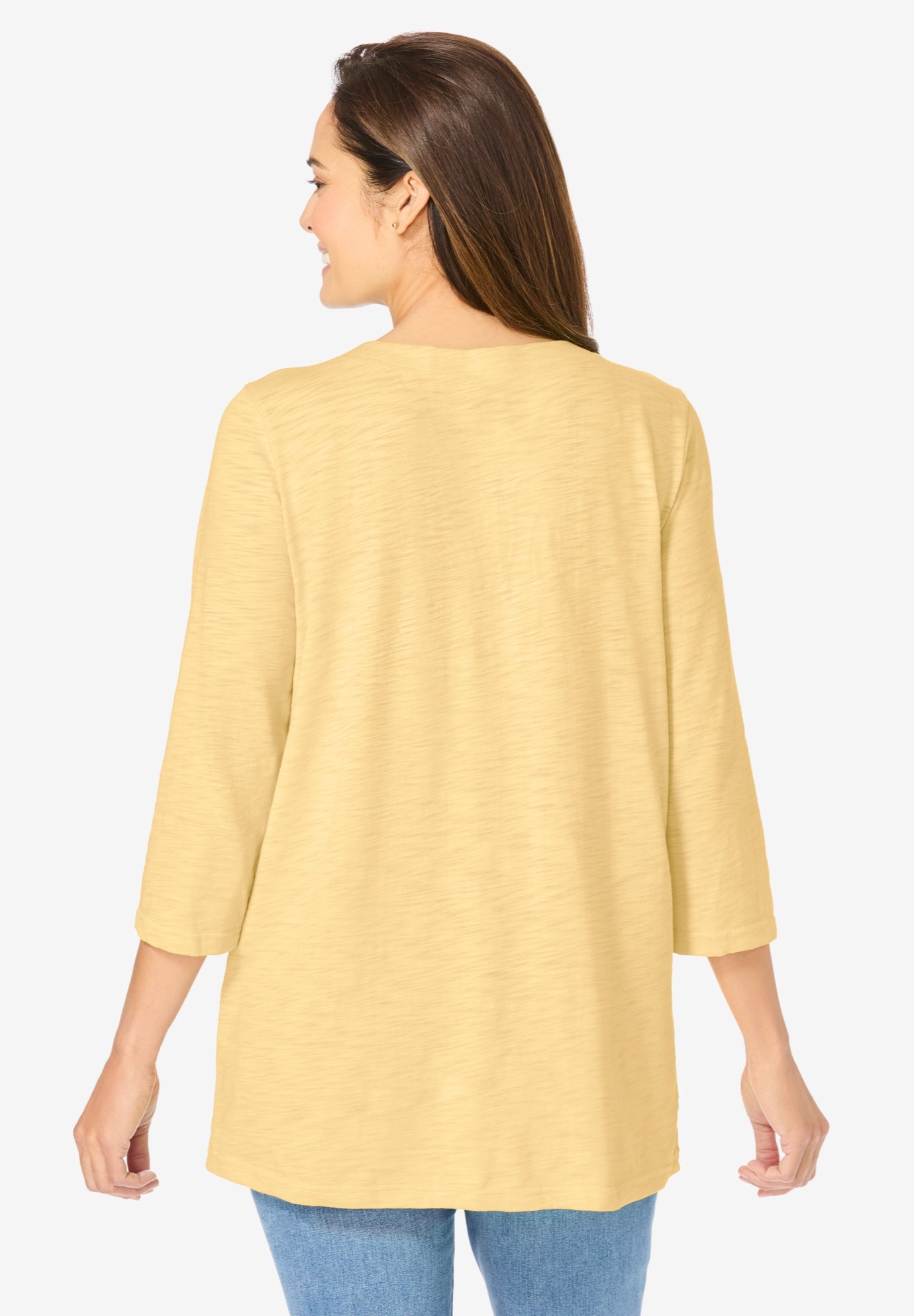 Lace-Up Three-Quarter Sleeve Tee image number 1