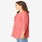 Lace-Up Three-Quarter Sleeve Tee image number null