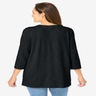 Lace-Up Three-Quarter Sleeve Tee image number null