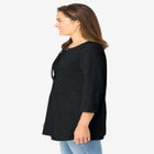 Lace-Up Three-Quarter Sleeve Tee image number null