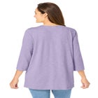 Lace-Up Three-Quarter Sleeve Tee image number null