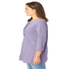 Lace-Up Three-Quarter Sleeve Tee image number null