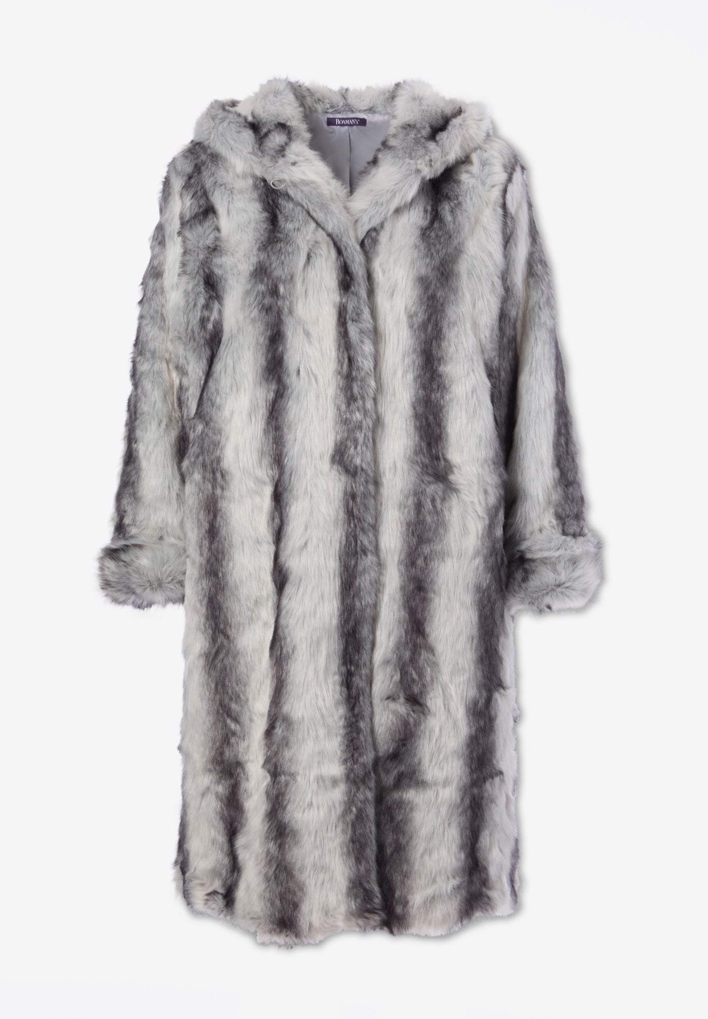 Plus Size Hooded Faux Fur Coat image number 6