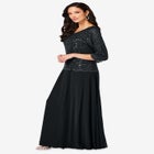 Plus Size Sequin Lace Three Quarter Sleeve A-Line Gown image number 2