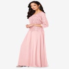 Plus Size Sequin Lace Three Quarter Sleeve A-Line Gown image number 2