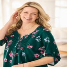 7-Day Three-Quarter Sleeve Pintucked Henley Tunic image number null