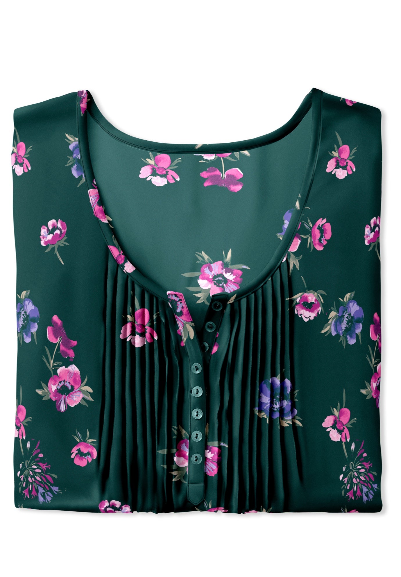 7-Day Three-Quarter Sleeve Pintucked Henley Tunic image number 2