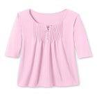 7-Day Three-Quarter Sleeve Pintucked Henley Tunic image number null