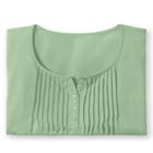 7-Day Three-Quarter Sleeve Pintucked Henley Tunic image number null