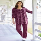 7-Day Three-Quarter Sleeve Pintucked Henley Tunic image number null