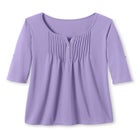 7-Day Three-Quarter Sleeve Pintucked Henley Tunic image number null