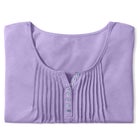 7-Day Three-Quarter Sleeve Pintucked Henley Tunic image number null