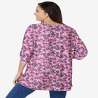 7-Day Three-Quarter Sleeve Pintucked Henley Tunic image number null