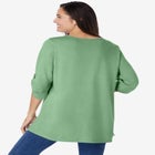 7-Day Three-Quarter Sleeve Pintucked Henley Tunic image number null