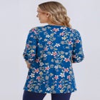 7-Day Three-Quarter Sleeve Pintucked Henley Tunic image number null