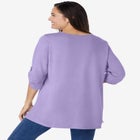 7-Day Three-Quarter Sleeve Pintucked Henley Tunic image number null
